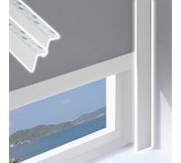 Window Light Blocker Strips, Customizable Roller Blind Edge Side Tracks for Works The Night Shift, 2 Pack PVC Curtain Gap Blackout Panels for Nursery Bedroom(2pcs White,54inch)