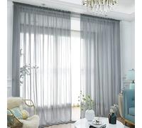 Window Light Gray Sheer Curtains 63 Inches Long 2 Panels Sheer Curtain Basic Rod Pocket Panel for Bedroom Children Living Room Yard Kitchen (Light Gray, 52" W x 63" L | 2 pcs)