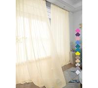 Window Light Yellow Sheer Curtains 60 Inches Width 72 Inches Long 2 Panels Sheer Curtains Clear Curtains Basic Rod Pocket Panel for Home Living Room Bedroom Kids Room Yard Patio Parlor Sliding