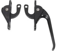 Window Lock Handle 1 Pair Aluminum Casement Locking Up Down Linkage Drive Alloy(Black,A screws+nuts)