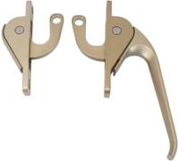 Window Lock Handle 1 Pair Aluminum Casement Locking Up Down Linkage Drive Alloy(Gold,A screws+nuts)