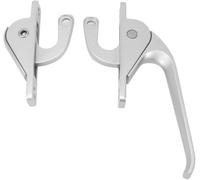 Window Lock Handle 1 Pair Aluminum Casement Locking Up Down Linkage Drive Alloy(Silver,A screws+nuts)