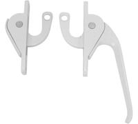 Window Lock Handle 1 Pair Aluminum Casement Locking Up Down Linkage Drive Alloy(White,A screws+nuts)