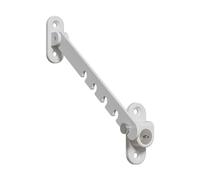 Window Lock Limiter Alloy Falling Window Restrictor Adjustable Child Safety Ventilation Guard for Inward Opening Windows 6.69x1.18inch- White