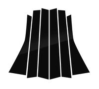 Window Locking Gasket For Jazz 2004-2007 Gloss Black Pillar Post Door Window Cover Trim Set 6Pcs