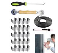 Window Mesh Replacement Tool - Gap Removal Hook, 24x Roller Tool with Hooks, Net Installation Kit | Upgrade Hardware Set