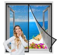 Window Mosquito Net 200x200 cm, Magnetic Fly Screens for Patio Doors, French Insect Door Net Fly Screen Curtain Mesh, Fly Nets for Doors Cover Nets Black Reinforced