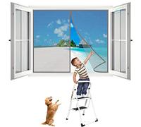 Window Net Screen, 60x100 cm Magnetic Fly Screens for Window, Window Curtain Automatic Closing Fly Insect Bug Screen Net Mesh for Living Room, Back Window- Gray H