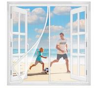 Window Net Screen with Magnet 45x85 cm, This Mesh Screen for Window Lets Fresh Air in and Keeps Annoying Insects Out Mosquito Net for Window Has an Upgraded Design White New-Version