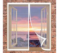 Window Nets to Keep Bugs Out 60 x 70 cm Insect Mesh Window Screen Prevents Insects No Drilling Or Screwing Easy Installation Insect Screen Window for Various Windows, White