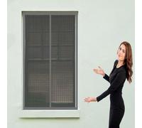 Window Nets to Keep Bugs Out 90 x 112 cm(35 x 44inch) Window Insect Screen Net Prevents Insects No Drilling Or Screwing Easy Installation Insect Screen Window for Various Windows, Grey