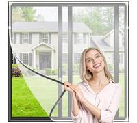 Window Nets to Keep Bugs Out, MOEGFY Magnetic Fly Screens for Windows, Adjustable DIY Window Screen Insect Screen Mosquito Net Fits Any Size Smaller Than 48”X43”, Cat Window Guard, Easy to Install