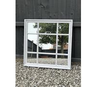 Window New White Soho Style indoor/outdoor garden Mirror Hallway Vanity Wall Elegant Vintage Style Gift 61cm x 61cm