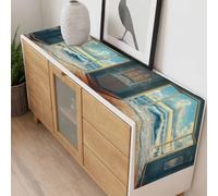 Window On The Ocean Table Runner 14x72 inch Wave Cloud Cotton Linen Dining Table Runner Ideal for Dresser Kitchen Coffee Tables - Machine Washable