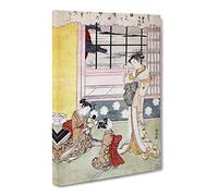 Window Opening Toward The Sea By Harunobu Suzuki Canvas Print | Gallery Wrapped 30mm Frame Wall Art | 20x14 inches | Ready to Hang | Asian Seascape Picture | Living Room Bedroom Lounge Office