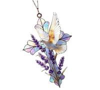 Window Ornament with Lavender and White Bird Design, Color Shifting Decor for Home Quiet Room Wall Accent Color Shifting Acrylic Ornamen