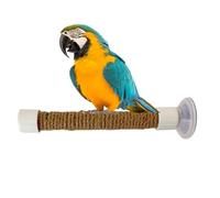 Window Perch for Birds - Suction Cup Bird Stand for Shower, Car, Bath | Portable Parakeet Perch Cage Accessory for Macaws, Small Birds, Training and Resting for Indoor and Travel Use