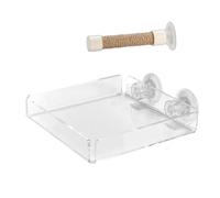 Window Perch for Birds | Suction Cup Holder with Snack Tray | Portable Wall Mount Design for Cage Mirror, Bathroom and Car, Suitable for Budgies, Cockatiels