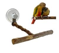 Window perch for birds with droppings collection tray suction cup