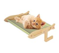 Window Perch - Window Perch for Cat | Frame Bed - Multifunctional Slide Clip, Adjustable Ledge, Solid Wood and Cotton Linen Cat Lounger - Sturdy and