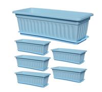 Window Planter - 6 Piece Window Sill Flower Planter UV Resistant with Drainage Hole for Balcony Outdoor Garden