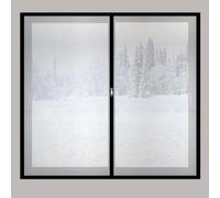 Window Plastic for Winterizing Warmth Cold Resistance Insulation Silent Thickness 4mm Double-Layer Bubble Wrap Privacy Film with Zipper,Winter Panels for Screened Porch(Black,W:2.0MxH:2.0M)