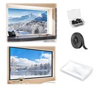 Window Plastic for Winterizing, Window Insulation Kit 100/120/150/160/170/190cm Plastic Windows Covering for Winter, Heavy-Duty Clear Heat Shrink Film with Tape for Patio Doors(Black,W120cm X H200cm)