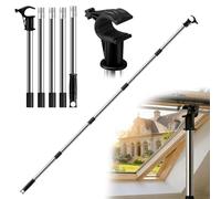 Window Pole Opener, 1.86m Window Pole Opener with Hook, Telescopic Pole for Roof Windows and Blinds, Stainless Steel Multi - Part Loft Hatch Pole for Velux GGL & GGU Skylight Roof Windows