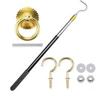 Window Pole Opener And Loft Ladder Pole With Hook, Telescopic Opener Rod, For Sash Or for WINDOWS, Attic, Loft Hatch, And Blinds