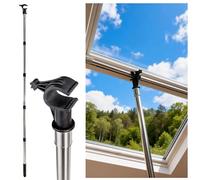 Window Pole Opener-for Roof Windows and Blinds，Compatible with Vertical/Horizontal Sliding Windows,Stainless Steel Multi - Part Loft Hatch Pole with Hook