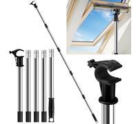 Window Pole Opener, Telescopic Pole for Vertical & Horizontal Sliding Windows, Stainless Steel Multi-part Loft Hatch Pole, Compatible with Velux GGL & GGU Skylight Roof Windows