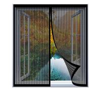Window Pollen Screen 100 x 90 cm Easy Installation No Drilling Or Screwing Magnetic Curtain for Fly Proof Window Door for Windows Nets to Keep Bugs Out, Black