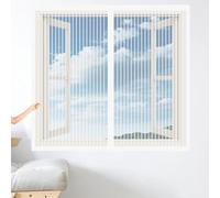 Window Pollen Screen 120 x 110 cm Magnetic Fly Screen Without Drilling Hands Free for Windows, White
