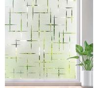 Window Privacy Film 18x157.5in Cross Pattern Privacy Film Static Heat-Insulated Frosted Window Reusable Decorative for Home, Office, RestaurantHOME Decor