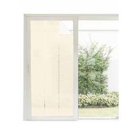 Window Privacy Film, Cream UV Sun Blocking Window Tint Film Heat Control One Way Blackout Window Film, Pure Cream Solid Color Simple Minimalism Art Non Adhesive Static Cling Sticker 35.4x78.7 in