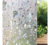 Window Privacy Film Floral,Glass Shower Door Cover for Privacy,Decorative Stained Glass Window Film, Sun Blocking Window Clings Renter-Friendly Static Cling (Tulip, 17.7'' x78.7'')