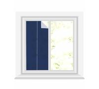 Window Privacy Film, Navy Blue UV Sun Blocking Window Tint Film Heat Control One Way Blackout Window Film, Pure Blue Solid Color Simple Minimalism Art Non Adhesive Static Cling Sticker 17.7x39.3 in