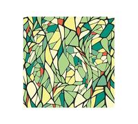 Window Privacy Film Stained Glass Window Film, Geometric Green Yellow Frosted Window Film Stained Glass Window Film Window Stickers Opaque Window Film Bathroom Office Privacy Film(60x100 cm)