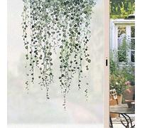 Window Privacy Films Decorative Hanging Green Plant Window Covering Muted Colors Frosted Window Film Glass Sticker for Home 34.6"x59"(88x150cm)