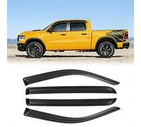 Window Rain Guards for 2019-2025 Dodge Ram 1500 Crew Cab(New Body Style), Window Visor Vent Wind Shade Deflector Rain Shield Protector Sun Visor 2020 2021 2022 2023 2024, Tape-on/Outside-Mount, 4PCS