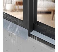 Window Rain Stopper,1M Rubber Drip Edge Roof Rain Diverter - 3.28FT Windows Ledge Protector for Sliding Window Overhang & Sill, 90mm Black Rainwater Backflow Stopper