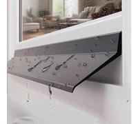 Window Rain Stopper,Weather Stripping Door Rain Drip Edge, Exterior Rubber Bar for Window Frame & Door Edge, Water Barrier Drip Cap, Sun-Resistant, 55mm Width x 3m Length