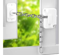 Window Restrictor Child Safety Locks: 304 Stainless Steel Chain with Dual-Switch Mechanism - Adjustable Window Locks for Baby & Cat Security - Fits UPVC Wooden Metal Sliding Casement Windows - 2Pcs