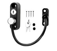 Window Restrictor Lock, Child Safety Window Lock, Sliding Door Security, Stainless Steel Cable Design, Keyed Security Restrictor, Anti Theft Pane Guard, for Home Safety Protection, White, Black