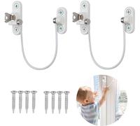 Window Restrictor Locks, 2Pcs Professional UPVC Window Restrictor Locks, Child Baby Safety Security Wire Catch with Screw Keys Safety