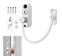 Window Restrictor, Stainless Steel Safety Lock, Sliding Window Locks, Black, White, Keyed Door Opening Restrictor, Adjustable Size, Long Lasting, Ideal for Home and Child