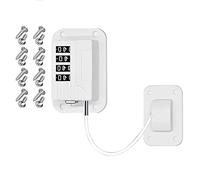 Window Restrictor, Window Safety Locks, Self Adhesive Four -Grid Password Windows Lock, Window Restrictors for UPVC No Drilling Child Safety Pet Window Restrictor Kids (White)