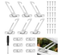 Window Restrictors Locks, 6 PCS Window Restrictors for UPVC, 3 Left Handed & 3 Right Handed Security Locks with Screws Screwdriver Suitable for Home School Kindergarten Upvc Windows
