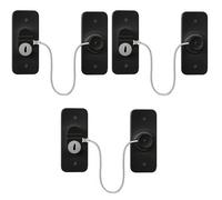 Window Safety Lock,3 Packs Window Locks for UPVC No Drilling Window Restrictor Self Adhesive with Key for Door, Sliding Window, Fridge, Cabinets, Drawers