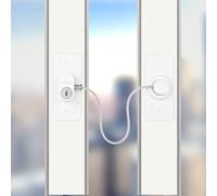 Window Safety Lock for UPVC Windows, Self Adhesive No Drilling Window Restrictor with Key, Versatile Pet Window Safety Cable Lock